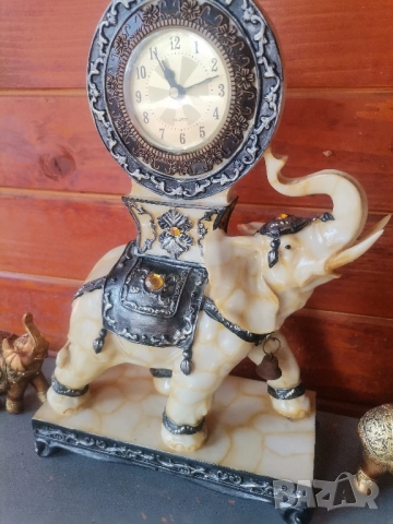 Красив каминен часовник + 2 слончета подарък, снимка 2 - Декорация за дома - 51823059