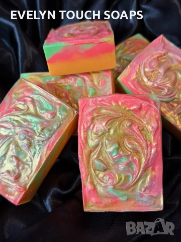 Домашен сапун с аромат на печена ябълка 🍎🍊портокал и канела, снимка 3 - Козметика за тяло - 52807214