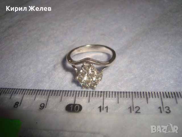 КРАСИВ СРЕБЪРЕН АР НУВО СТИЛ ПРЪСТЕН СРЕБРО 925 ИНКРУСТИРАН с ФАСЕТИРАНИ ЦИРКОНИ 32369, снимка 3 - Пръстени - 38329683