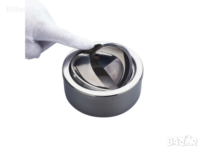 Метален пепелник от неръждаема стомана, снимка 2 - Други стоки за дома - 52853964