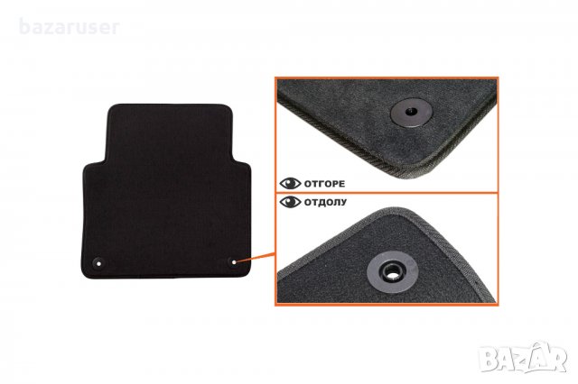 Мокетени стелки Petex за Audi S8 05/2007 => 4 части черни (B018) Style материя, снимка 5 - Аксесоари и консумативи - 32297492