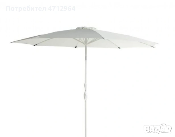 Усилен Плажен чадър – 250 см, бял, без стойка NS6352 "ултра високо качество", снимка 2 - Други - 53157200