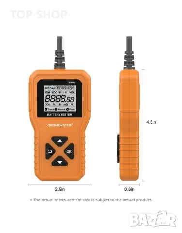 OBDMONSTER TE503 ТЕСТЕР ЗА акомулатори 6V 12V 24V 3 IN 1