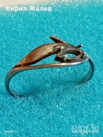 Винтидж сребърен пръстен с паднал камък майсторска ръчна изработка 39963, снимка 6 - Пръстени - 52687662
