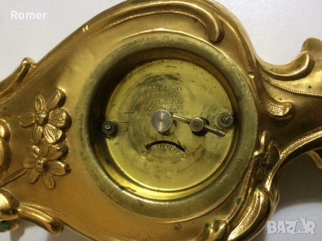 Стар каминен механичен часовник, снимка 11 - Антикварни и старинни предмети - 38552684