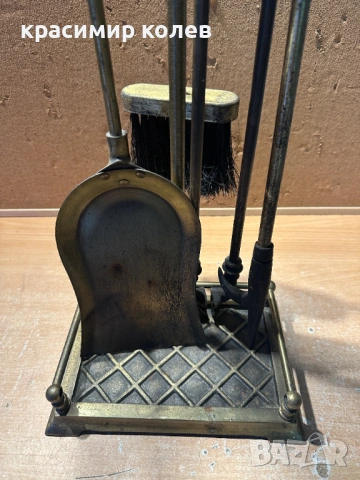 месингови прибори за камина, снимка 2 - Антикварни и старинни предмети - 53431803