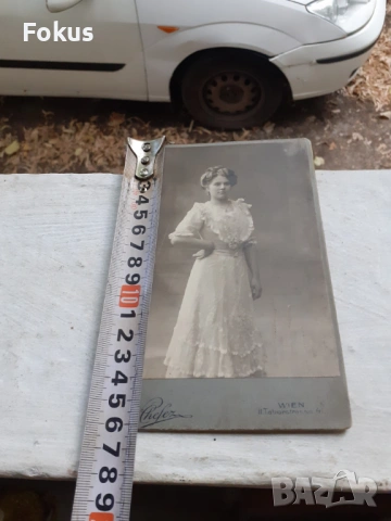 Стара снимка Австрия - дебел картон - жена, снимка 5 - Антикварни и старинни предмети - 53306971