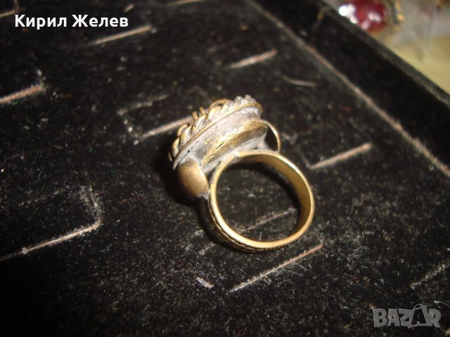 19 ВЕК ВЪЗРОЖДЕНСКИ ТРАДИЦИОНЕН ТЮРКОАЗЕН ПРЪСТЕН БРОНЗ САЧАН МАЙСТОРСКА СТАРА ИЗРАБОТКА 22208, снимка 10 - Антикварни и старинни предмети - 33051710