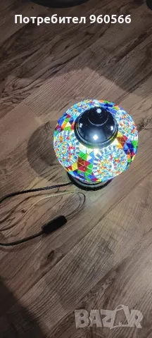 Ретро витражна лампа, снимка 4 - Настолни лампи - 48921617