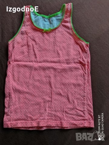 4г Лот неоново потниче и блузка с Мини Маус - общо за 5,50лв, снимка 4 - Детски тениски и потници - 28946448