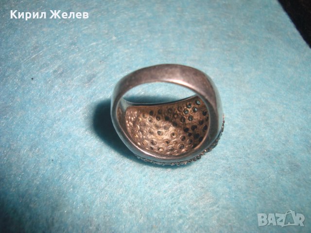СТАР СРЕБЪРЕН СКЪПОЦЕНЕН АРТ ПРЪСТЕН с МАРКАЗИТИ и ЦИРКОНИ ЛАКИРАНО ОКСИДИРАНО СРЕБРО 26240, снимка 13 - Пръстени - 34646999
