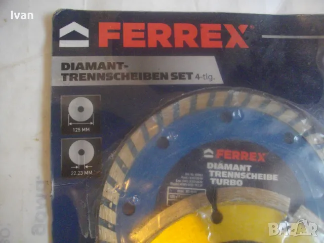 ф125мм НОВ АВСТРИЙСКИ ДИАМАНТЕН ДИСК ДИАМАНТИНА FERREX ЗА РЯЗАНЕ НА КАМЪК ТУХЛИ КЕРЕМИДИ КЛИНКЕР , снимка 4 - Диамантени и режещи инструменти - 50180877