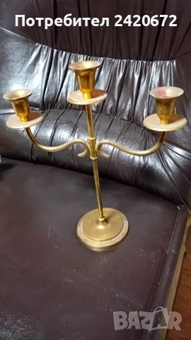 бронзов свещник, снимка 3 - Антикварни и старинни предмети - 52611039