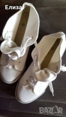Високи бели кецове тип Converse.нови с етикет, снимка 3 - Кецове - 33339808