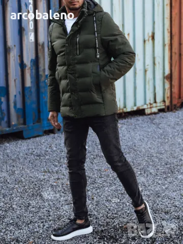 Мъжко зимно ватирано яке с качулка, 3цвята , снимка 11 - Якета - 47390459