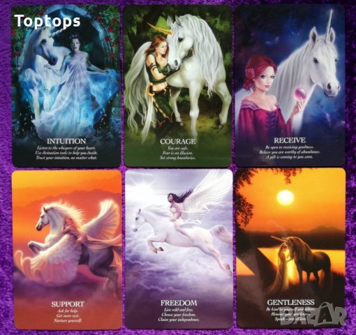 Оракул таро карти: Oracle of the Fairies & Oracle of the Unicorns, снимка 5 - Карти за игра - 34667688