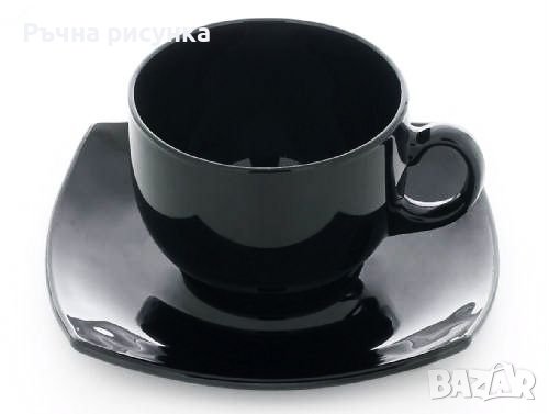Черни чаши за кафе 12 броя -60лв в кутия, снимка 1 - Декорация за дома - 43878412