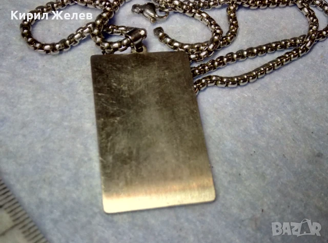 СТИЛЕН ПОКЕРДЖИЙСКИ АРТ МЕДАЛЬОН АСО ПИКА от ЛЕГИРАНА БЛАГОРОДНА СТОМАНА със СТОМАНЕНА ВЕРИЖКА 38440, снимка 2 - Колиета, медальони, синджири - 51279682