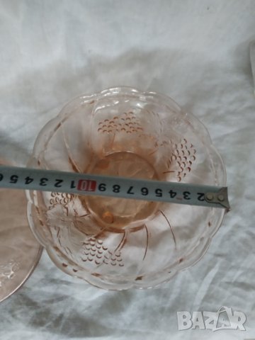 стара стъклена захарница арт деко, снимка 4 - Антикварни и старинни предмети - 34909649