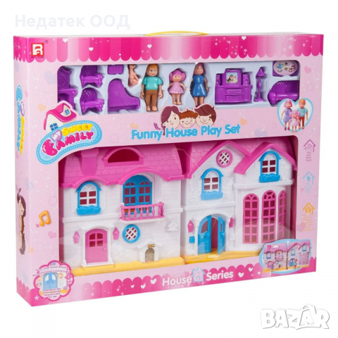 Къща за кукли със звуци и светлини, 13 аксесоара, 58x8x45 cm, снимка 1 - Кукли - 36567460