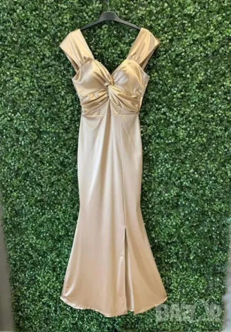 дълга сатенена рокля , снимка 2 - Рокли - 50427692