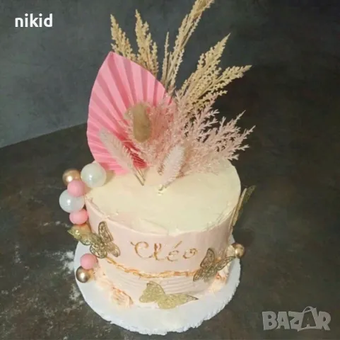 Оригами ветрило хартиени листа листо розово медено злато златни за украса декорация торта и др, снимка 3 - Други - 47198868