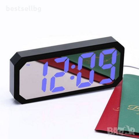 Електронен настолен постоянно светещ часовник на ток термометър аларма, снимка 5 - Други - 34735464