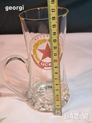 стара колекционерска халба ЦСКА Септемврийско знаме 27/5 , снимка 4 - Колекции - 51783926