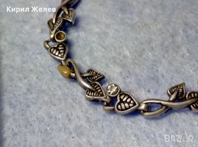 СТАРА ФЛОРАЛНА СРЕБЪРНА ГРИВНА ПАТИНИРАНО СРЕБРО 925 с ГНЕЗДА За ИНКРУСТИРАНЕ на СКЪПИ КАМЪНИ 19416, снимка 4 - Гривни - 50056576