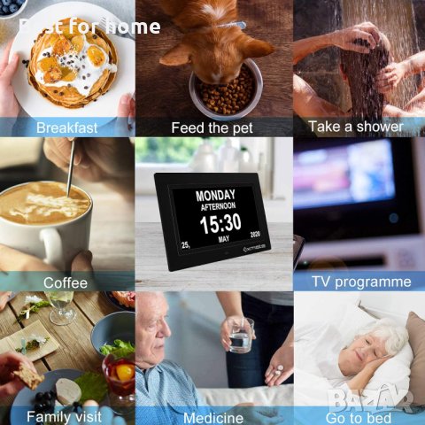 Цифров голям часовник -календар- фоторамка Exmate, снимка 12 - Други - 43510583