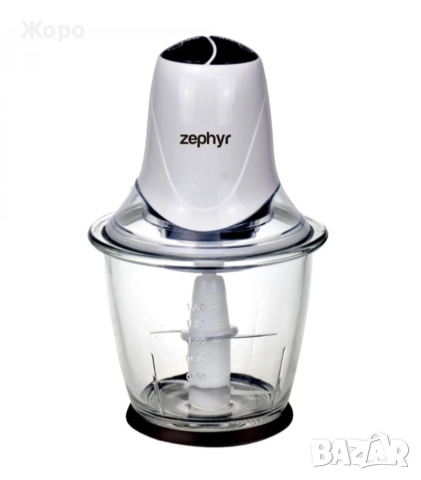 Чопър ZEPHYR ZP 1111 IG със стъклена купа ,1.5 литра, 2 скорости,Бял