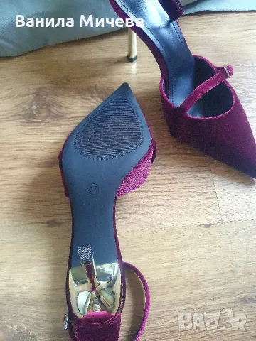 Дамски официални обувки от кадифе, снимка 3 - Дамски обувки на ток - 50063234