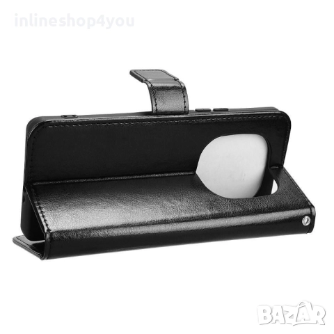 Кожен Калъф Тип Тефтер за Xiaomi Redmi Note 14 Pro 4G - Черен, снимка 4 - Калъфи, кейсове - 52771225