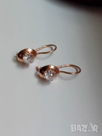 Антикварни СССР златни обеци, снимка 6 - Обеци - 52647899