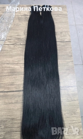 естествена черна коса 70 см, снимка 2 - Аксесоари за коса - 52612682