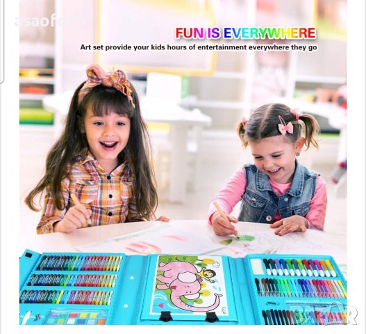 Детски комплект за рисуване, кутия за съхранение от 208 части, снимка 9 - Образователни игри - 43064515