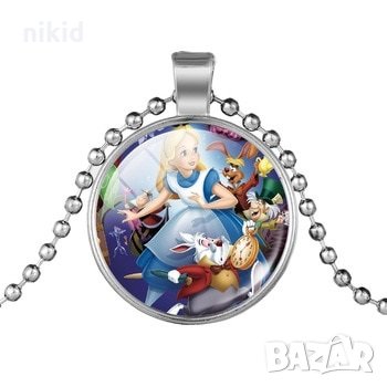 Алиса в Страната на Чудесата 2 вида детско колие гердан сребрист