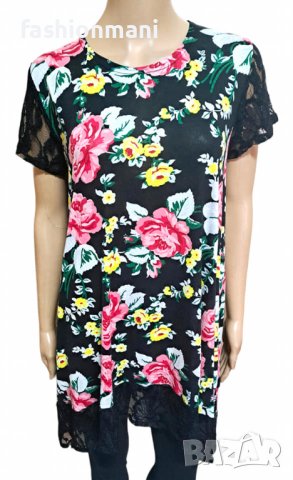 Разкроена туника с дантела - код 784, снимка 1