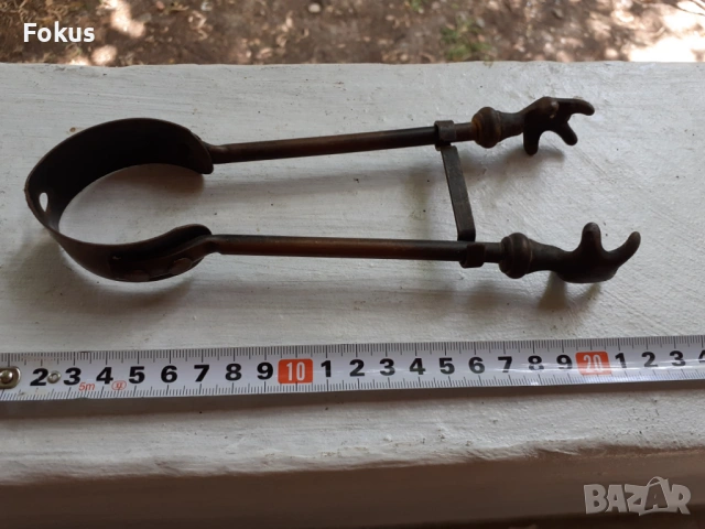 СТАРА АНТИКВАРНА БРОНЗОВА ЩИПКА ЗА КАМИНА, снимка 2 - Антикварни и старинни предмети - 53519363