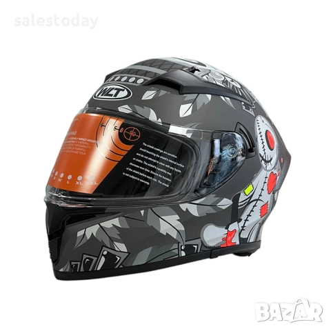 Шлем мото, Каска, сив мат, снимка 5 - Аксесоари и консумативи - 51757911