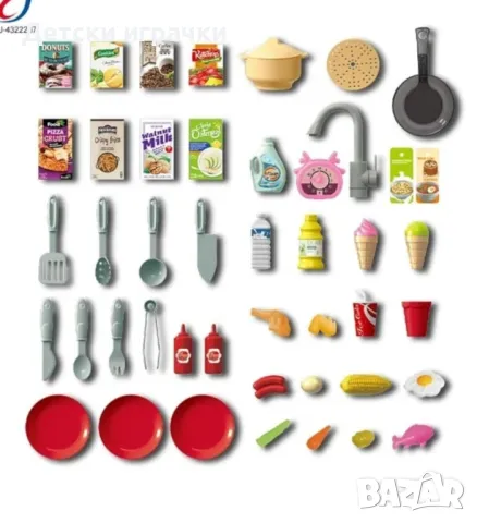 Детска кухня с течаща вода 75см, със светлини и звуци, 63ч , снимка 4 - Образователни игри - 48697487