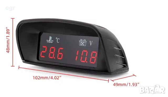 Дисплей с температура и напрежение за лек автомобил