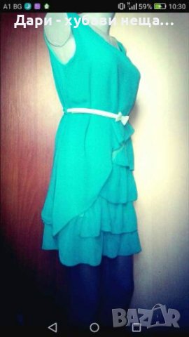 Синьо зелена рокля👗🍀 S,M👗арт.4090, снимка 2 - Рокли - 29946695