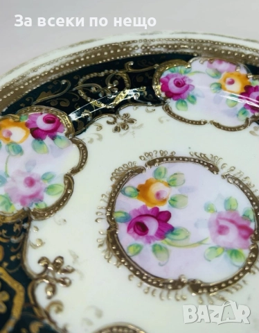 Japanese  Circa 1908-1921 Gilded Moriage Hand Painted Tea Cup & Saucer Trio Код P1610, снимка 12 - Сервизи - 52589054