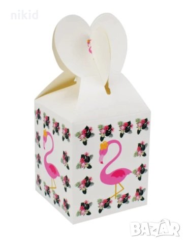 Фламинго парти картонена кутия кутийка за лакомства подаръци и др
