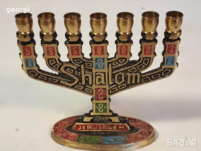 бронзов свещник еврейска менора 25/3