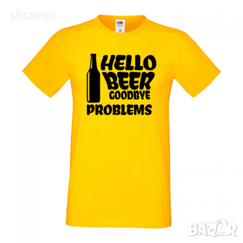 Мъжка тениска Hello Beer Goodbye Problems,Бира,Бирфест,Beerfest,Подарък,Изненада,Рожден Ден, снимка 9 - Тениски - 36377889