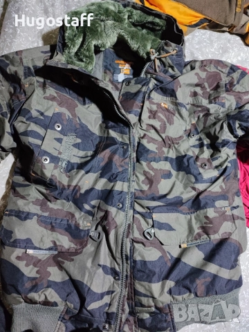 Мъжко подплатено топло военно камуфлажно водонепромокаемо парка яке Geographical Norway 2Хл, снимка 3 - Якета - 52288413