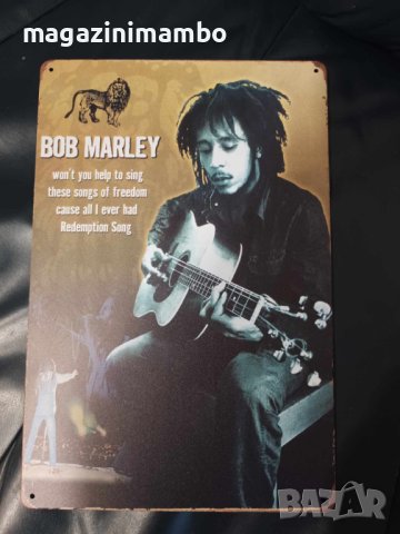 Bob Marley-Redemption Song-метална табела(плакет), снимка 3 - Китари - 43942092