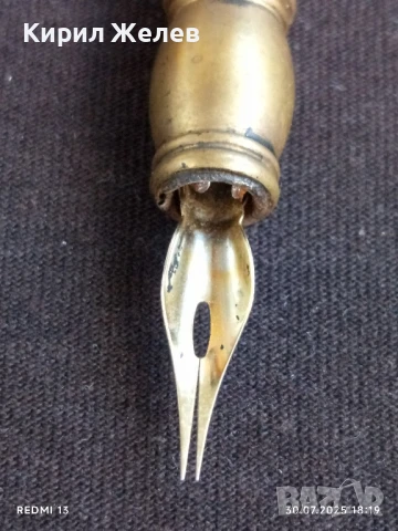 Бронзов държач за перо с метален писец за КОЛЕКЦИЯ 17544, снимка 2 - Други ценни предмети - 51195357